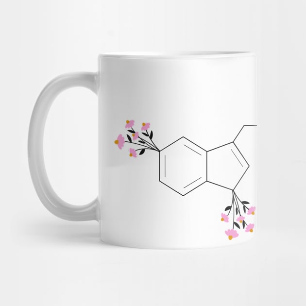 Pink - serotonin molecule chemistry organic florals by medimidoodles